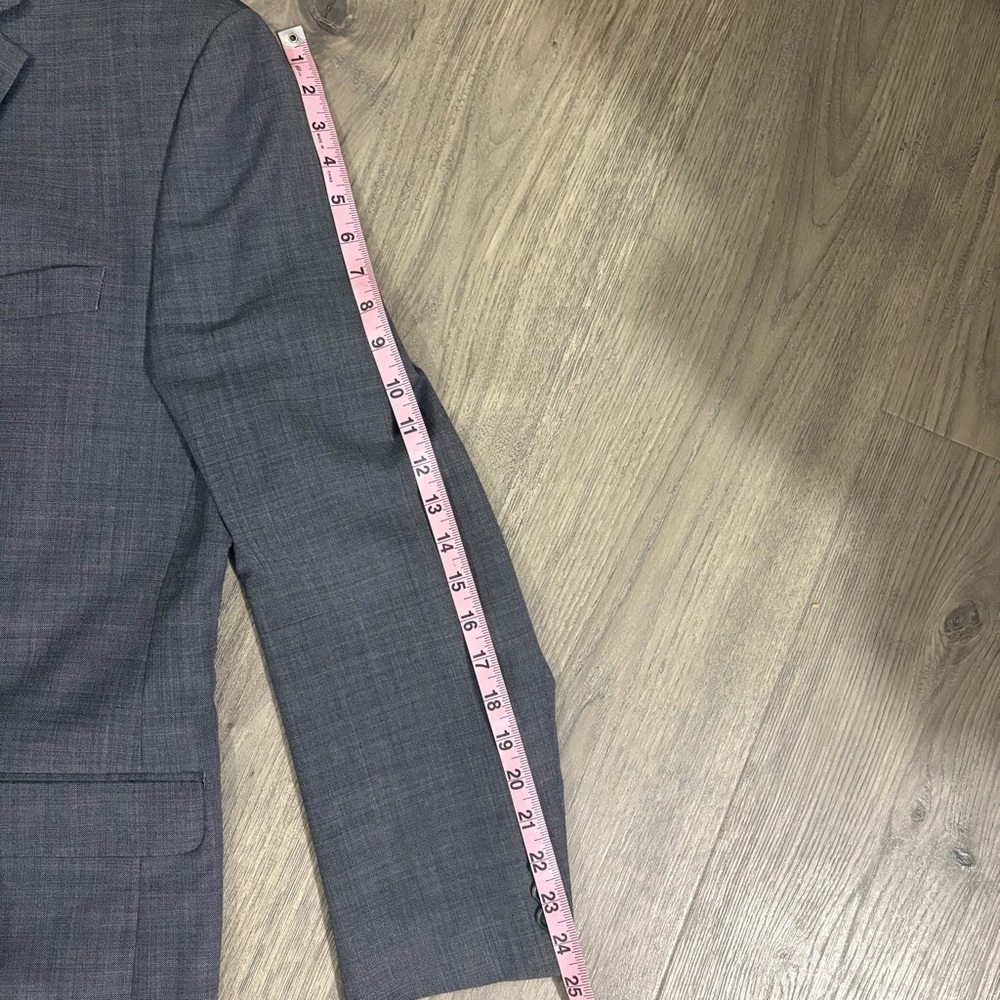CHAPS Mens Suit Jacket Sport Coat Blazer Size 44R Gray Wool Blend Classic Office - Picture 9 of 12